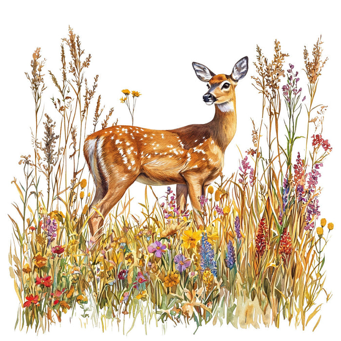 Deer in Nature Fabric Panel 25
