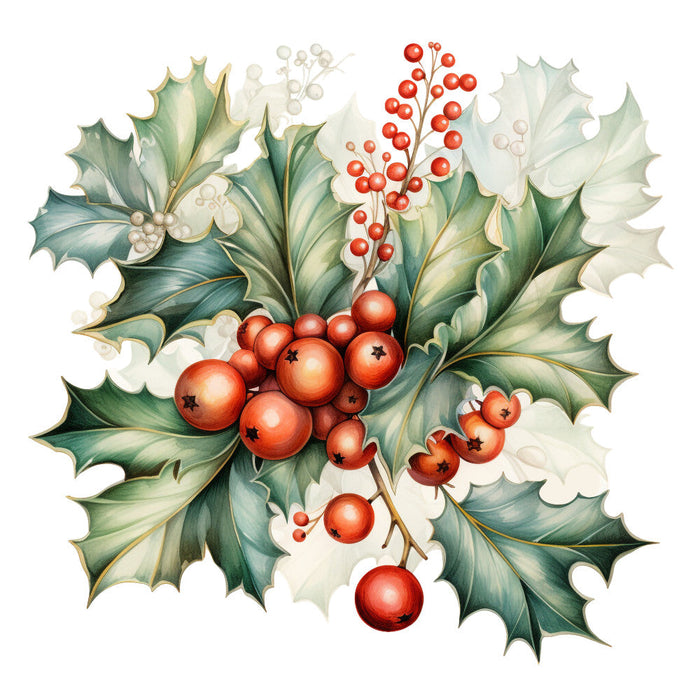 Holly and Baubles Fabric Panel 13