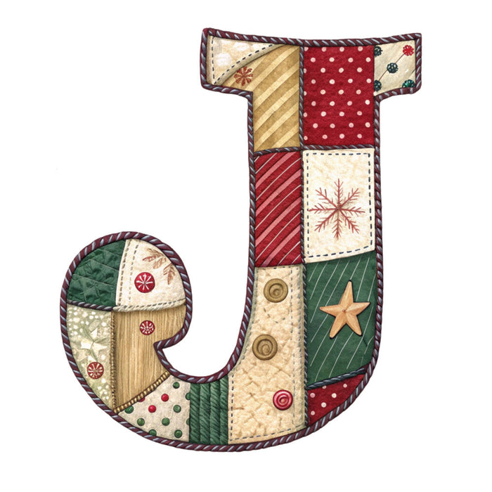 Christmas Patchwork Alphabet Fabric Panel 36