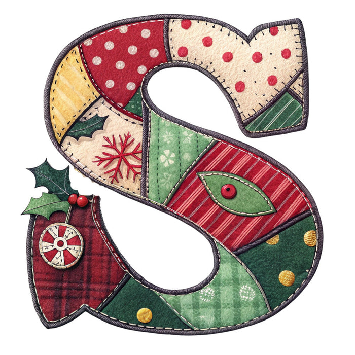 Christmas Patchwork Alphabet Fabric Panel 22