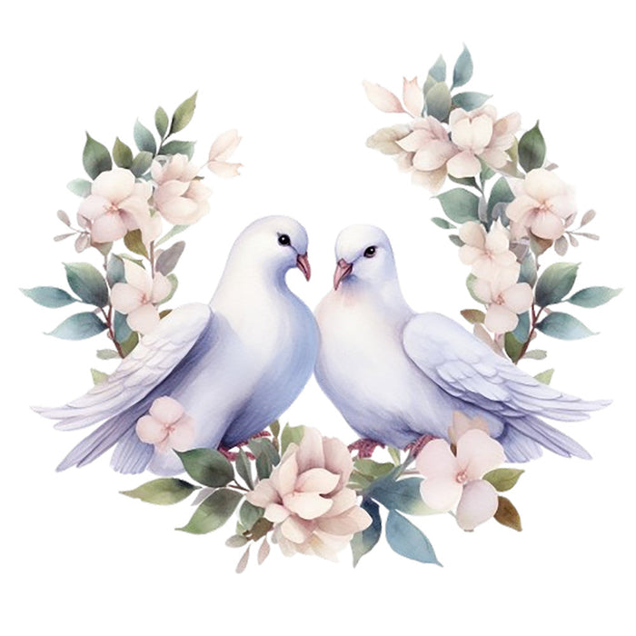 Spring White Doves Fabric Panel 12