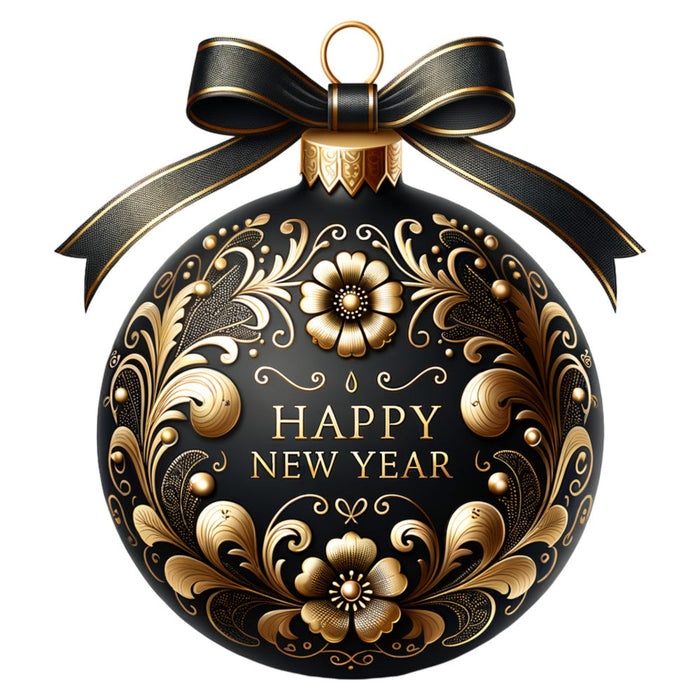 Elegant Christmas Ball Ornaments Fabric Panel 34