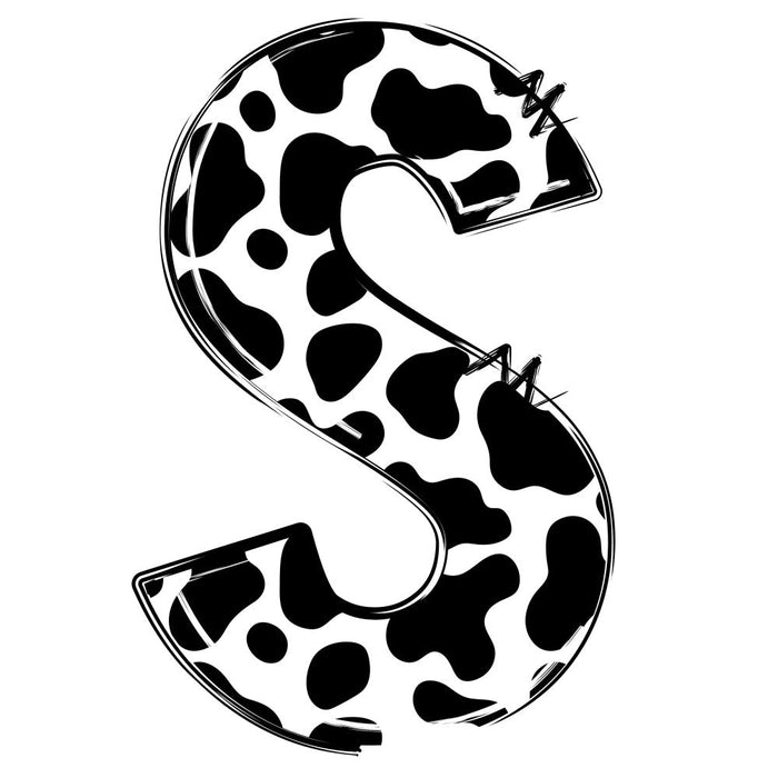 Cow Print Alphabet Fabric Panel 25