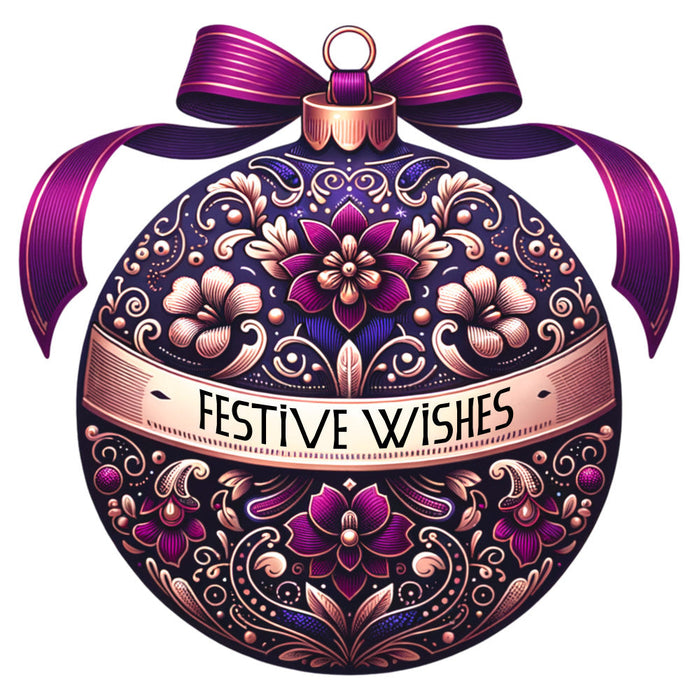 Elegant Christmas Ball Ornaments Fabric Panel 10