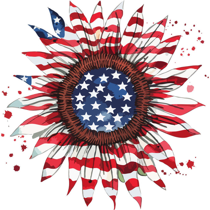 Watercolor 4th of July Fabric Panel 11