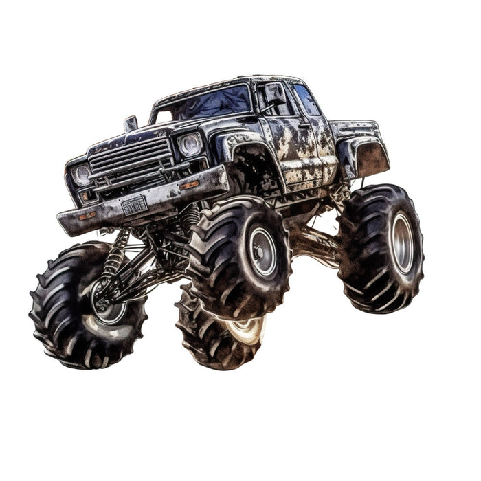Monster Truck Crushes Fabric Panel 5