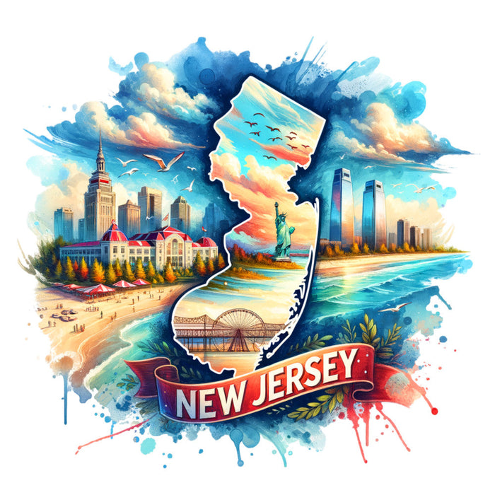 US States Retro Travel Fabric Panel 14