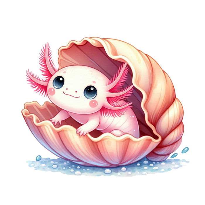 Cute Cartoon Axolotl Fabric Panel 19