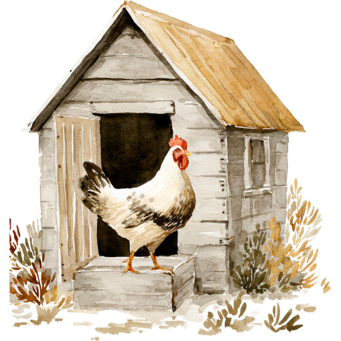 Rustic Barnyard Birds Fabric Panel 53