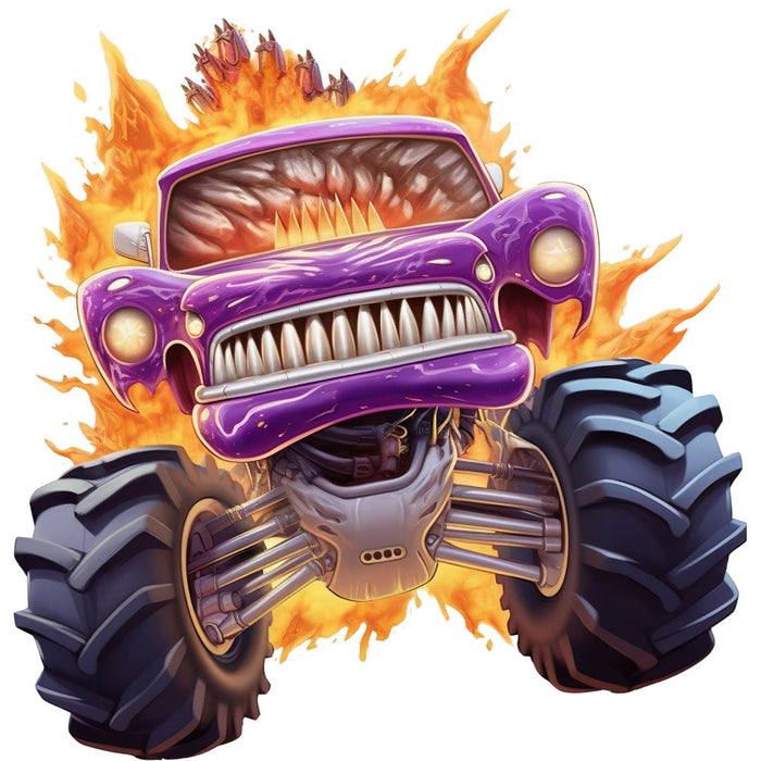 Monster Truck Crushes Fabric Panel 9