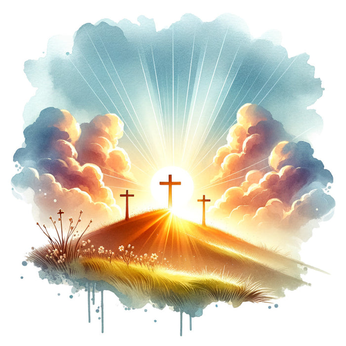 Watercolor Christian Easter Fabric Panel 7
