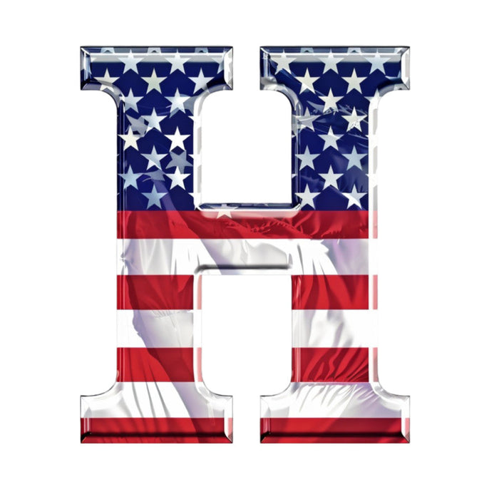 Grunge American Flag Alphabet Fabric Panel 15