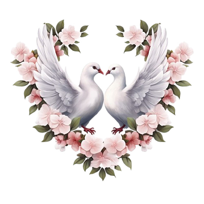 Spring White Doves Fabric Panel 7