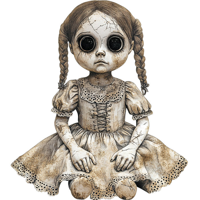 Creepy Dolls Fabric Panel 1