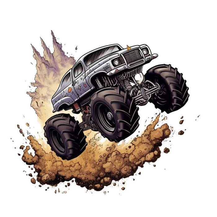 Monster Truck Crushes Fabric Panel 4