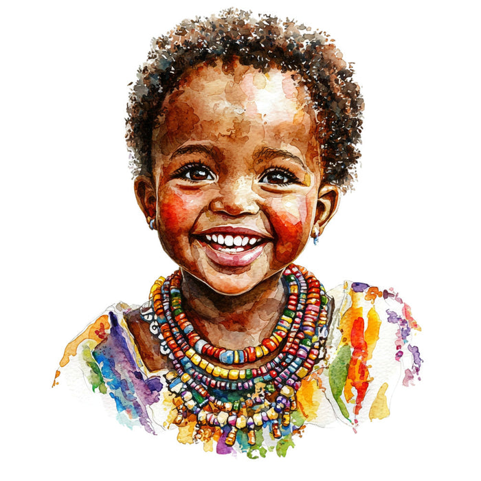 Watercolor Africa Fabric Panel 40