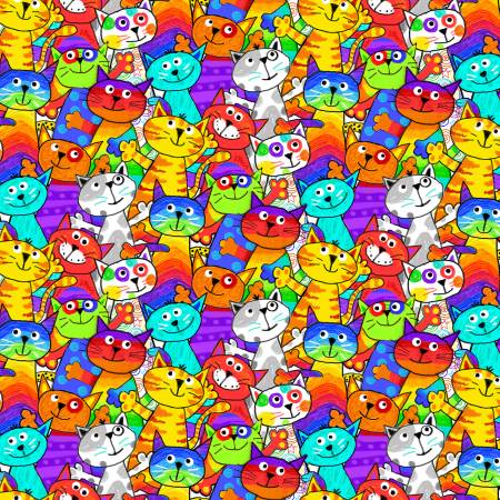 TT Multi Stacked Cats Minky