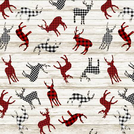 TT Multi Buffalo Plaid Deer Decals Softie Minky