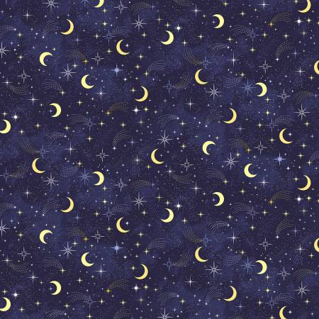 TT Navy Moon & Shooting Stars Minky