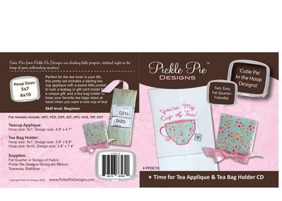 Pickle Pie Time for Tea Embroidery Design CD