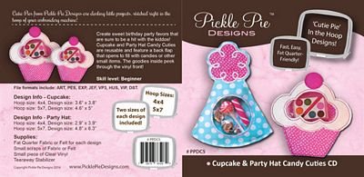 CD Cupcake & Party Hat Candy Cuties Embroidery