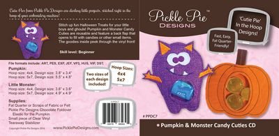 Pumpkin & Monster Candy Cuties Embroidery CD