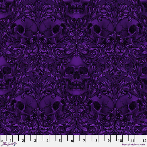 FS Mystic Moonlight Skull Damask - Purple || 