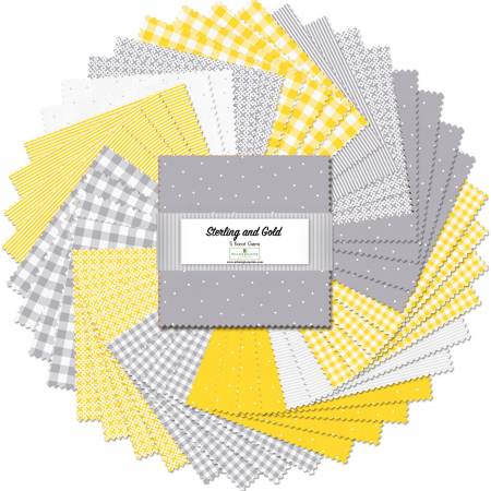 WL 5in Squares Sterling & Gold 42pcs