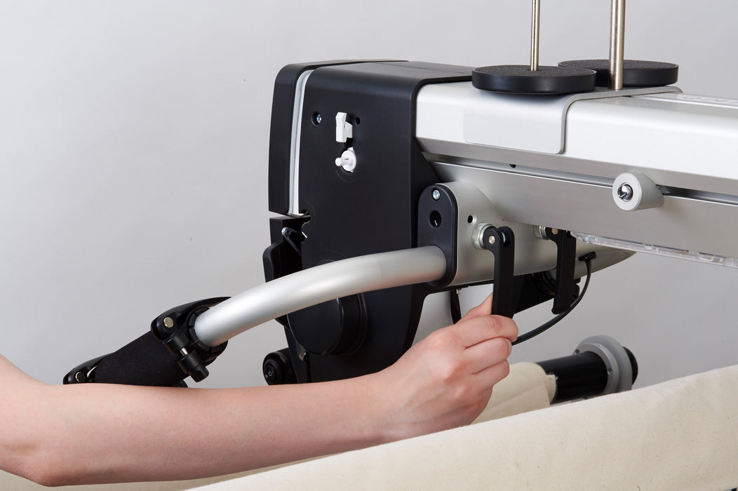 BERNINA Q Series channel-lock lever on machine head
