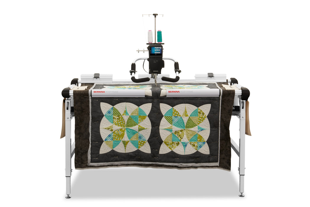 BERNINA Hoop Frame with a quilt loaded and Q Series machine in use (machine sold separately)