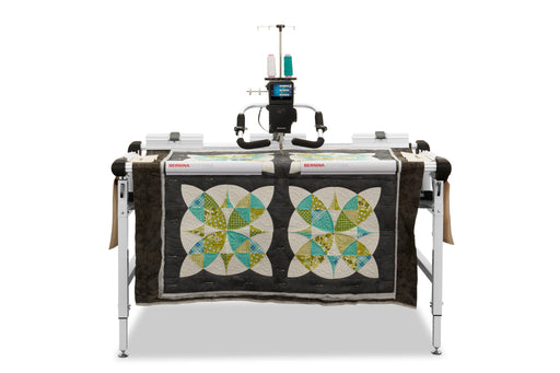 BERNINA Hoop Frame with a quilt loaded and Q Series machine in use (machine sold separately)