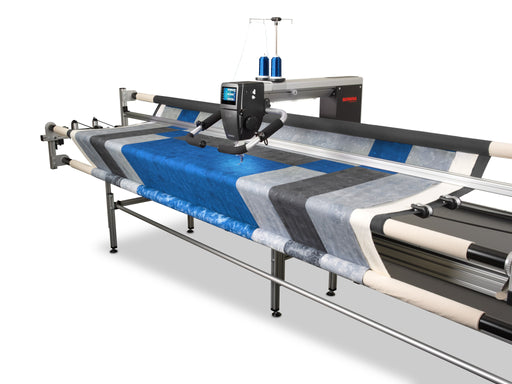 BERNINA Q 24 with PRO Frame, angled with quilt