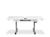 Horn table with extension leaves, wide configuration, front view