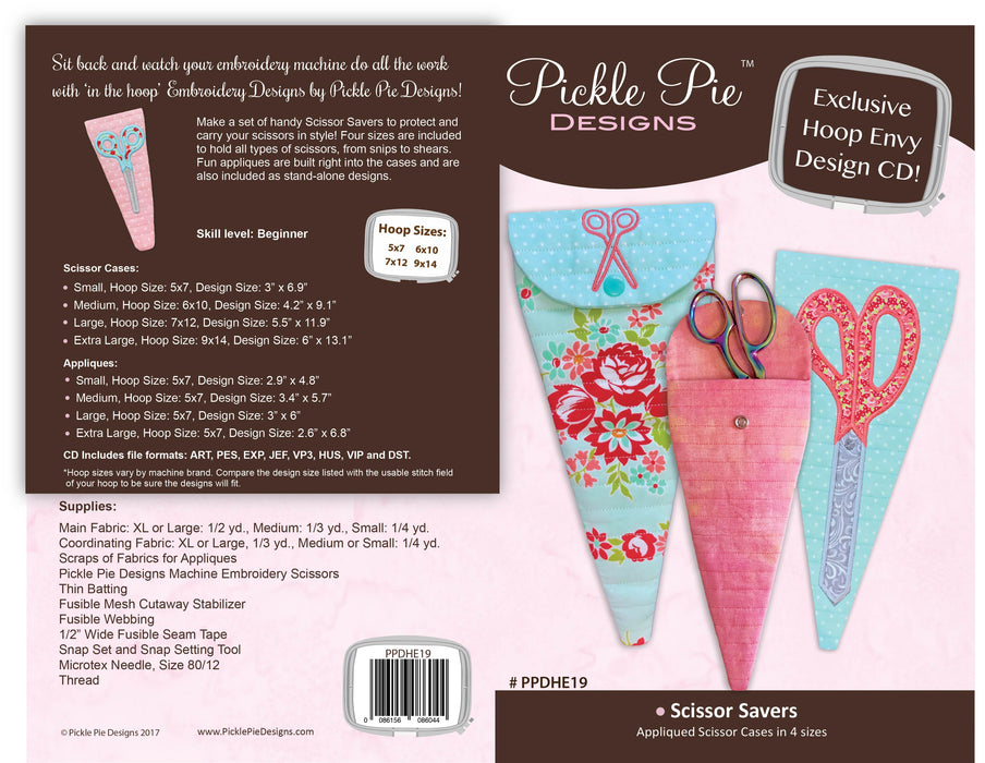 Scissor Savers In the Hoop Embroidery Design Collection