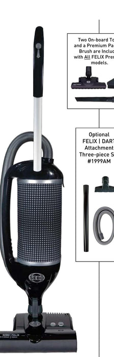 SEBO FELIX Premium Upright Vacuum - Onyx/Graphite