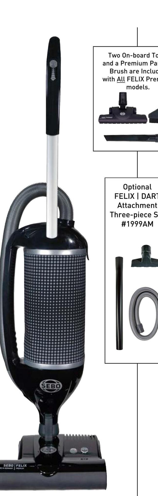 SEBO FELIX Premium Upright Vacuum - Onyx/Graphite