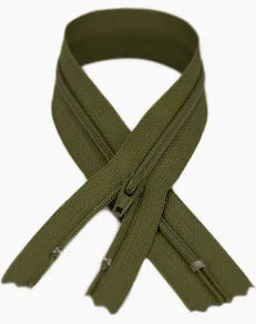 Ziplon Coil Zipper 14in Olive Green