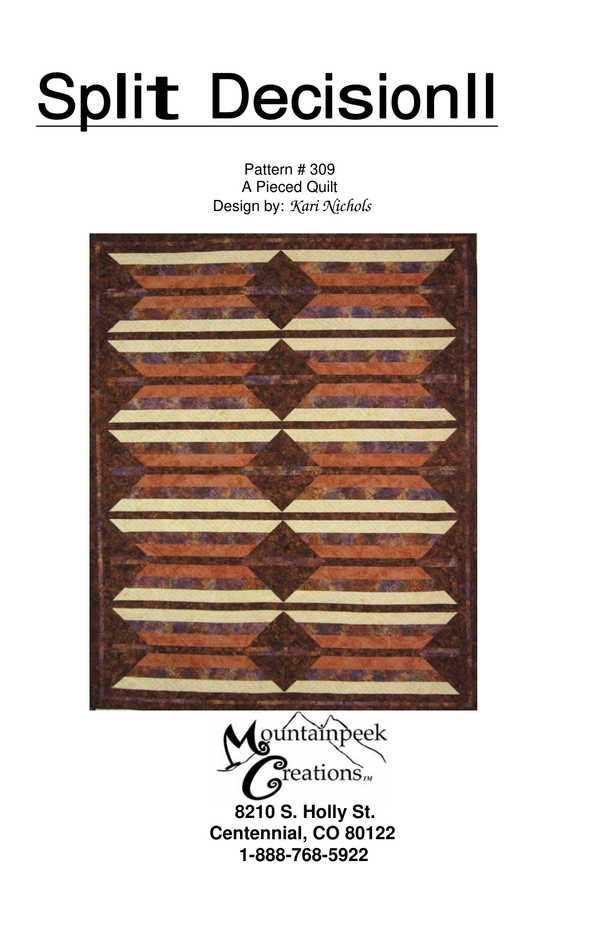 Split Decision II quilt pattern