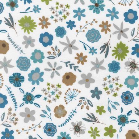 RK Flowers Cornflower Flannel