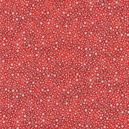 RK  Holiday Charms Stars Scarlet Christmas w/Metallic