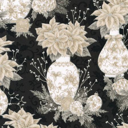 RK Holiday Flourish Vases Shadow w/Metallic