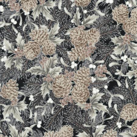 RK Holiday Flourish Pinecones Shadow w/Metallic
