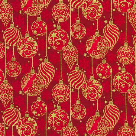 RK Traditional Trimmings Ornaments Crimson w/Metallic