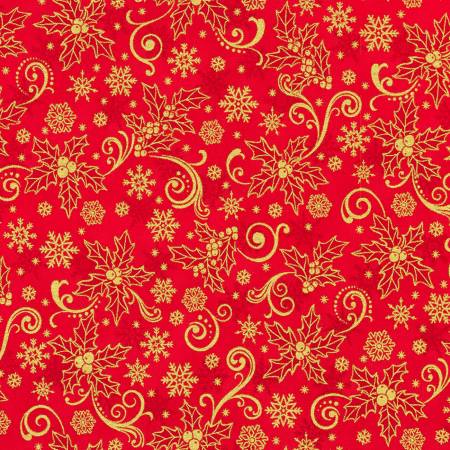 RK Traditional Trimmings Poinsettias Red w/Metallic