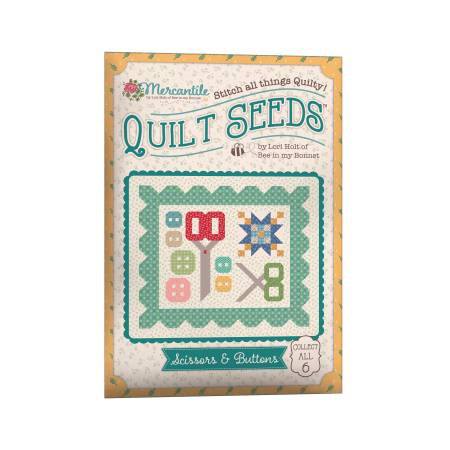 RB Lori Holt Mercantile Quilt Seeds Pattern Scissors & Buttons