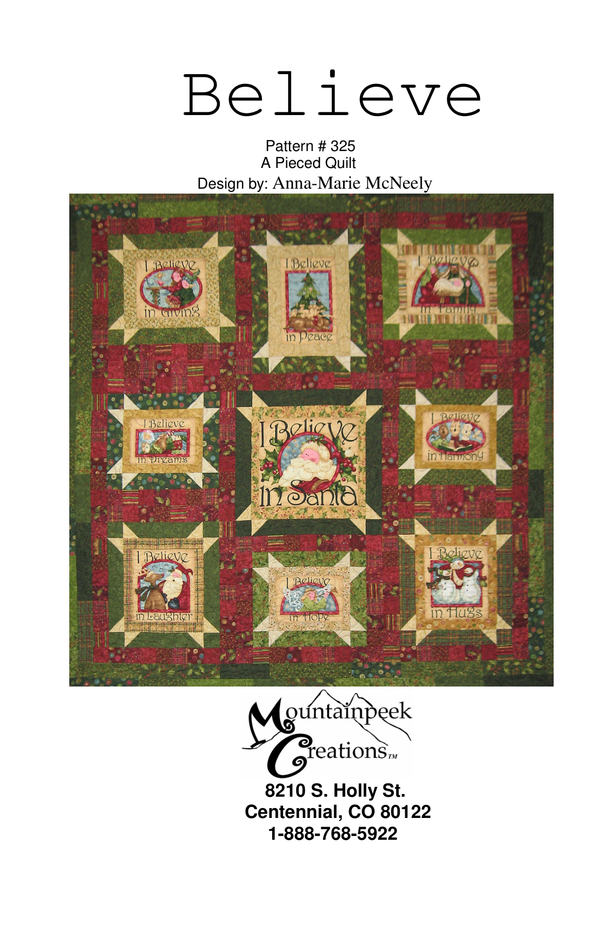 Believe quilt pattern