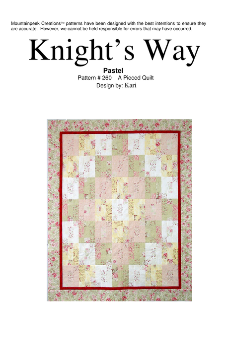 Knight's Way Pastel quilt pattern