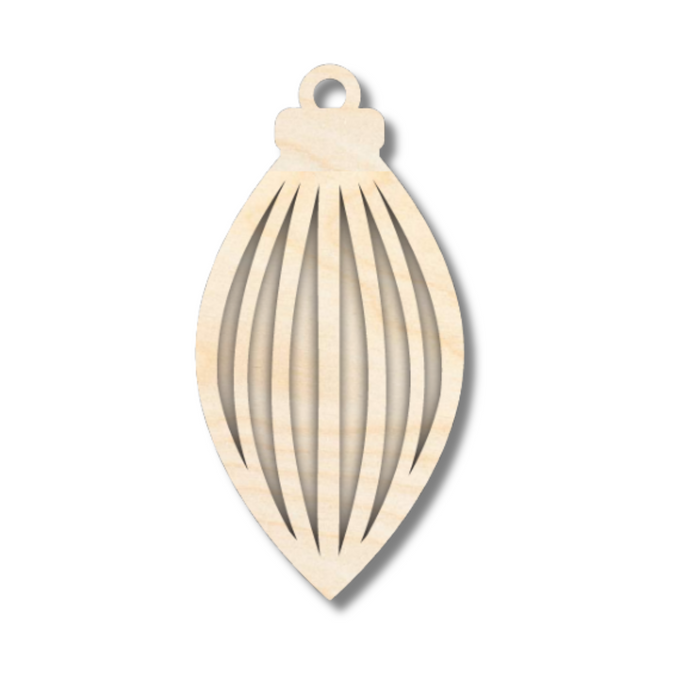 Unfinished Wood Layered Christmas Bulb Ornaments | 2 Piece | 5" Tall | 1/8" Wood | Wood Craft DIY