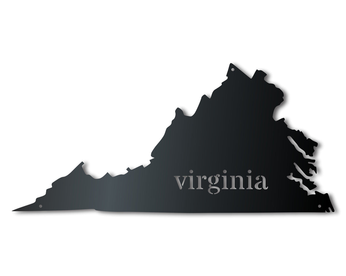 Metal Virginia Wall Art - Custom Metal US State Sign - 14 Color Option ...