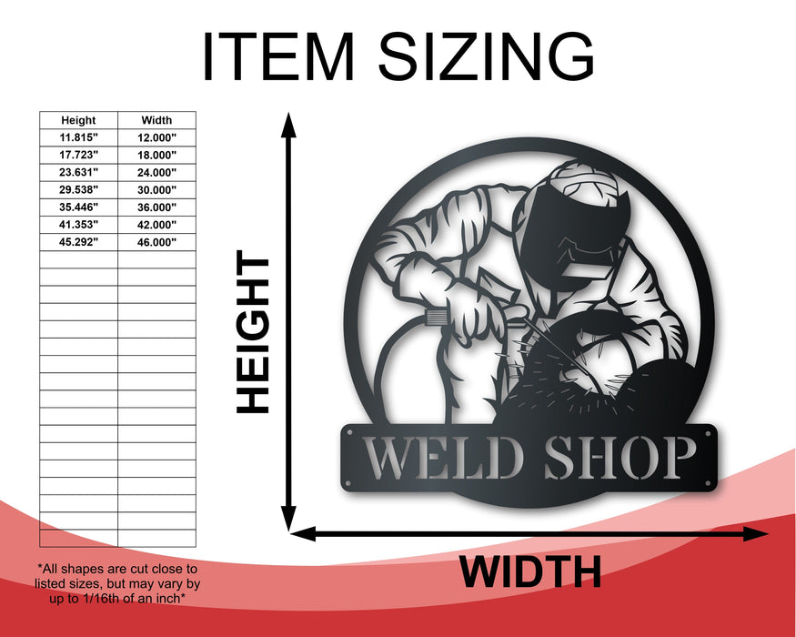 Metal Welder Wall Art - Custom Metal Sign - 14 Color Options